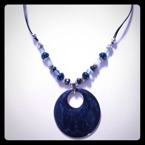 Blue beaded necklace